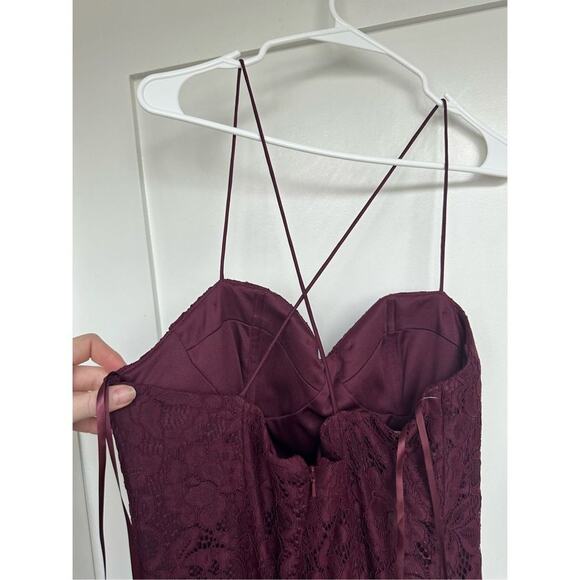NWT Anthropologie BHLDN Emma Sweetheart Lace Gown in Dark Berry, Size 12 - Picture 11 of 16